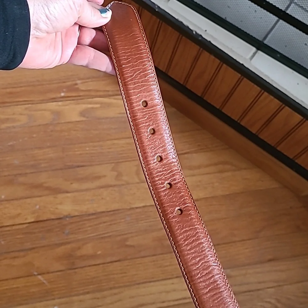 W.Kleinberg Brown Leather Belt, Sz 36, unisex, NWOT